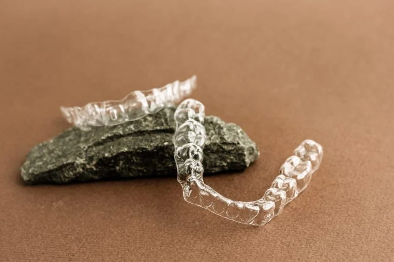 Clear retainer resting on a table